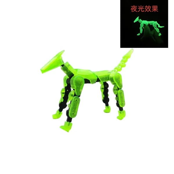 DIY Luminous T13 Multi-Jointed Movable Shapeshift Robot 3D-tryckt skyltdocka Lycklig robot och hund Actionfigurer Leksaker barn Presenter red blue