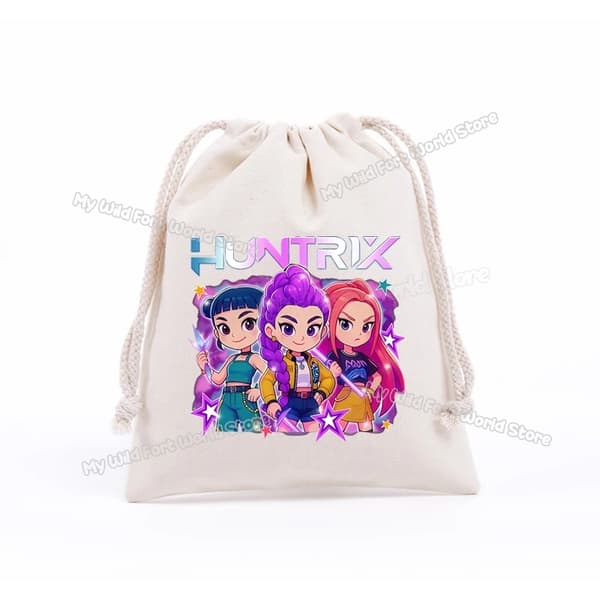 KPop Demon Hunter Drawstring Bag - Barnfest godispåse för roliga evenemang LMNT150