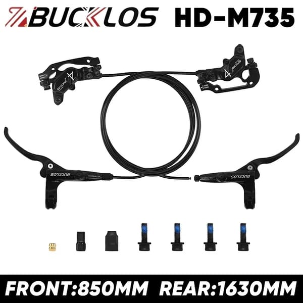 BUCKLOS MTB 4-kolvs hydrauliska skivbromsar fram bak elcykel scooter Power Off- Front