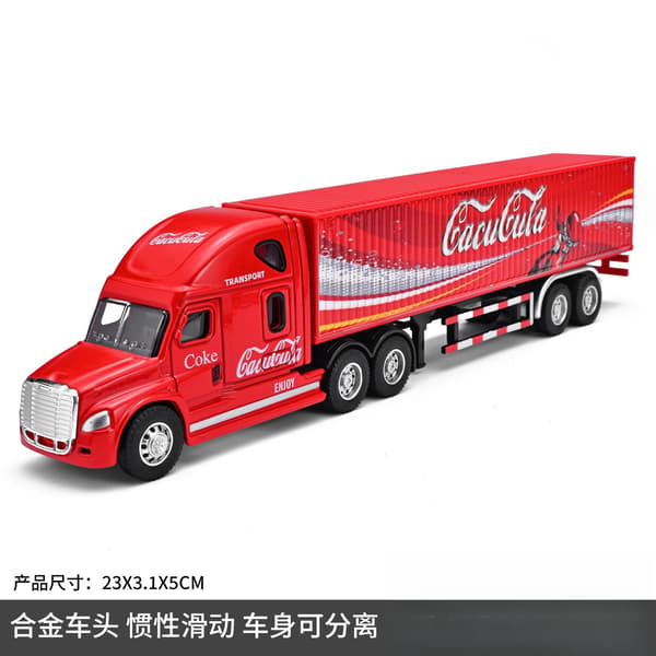 1:64 Liten trailercontainerlastbil Gulf-version Simulering legeringsbilmodell prydnadsleksak Samla pojkleksaker presenter With Box3