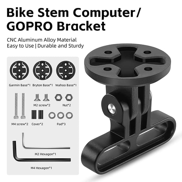 WEST BIKING Aluminium Cykel Forlygte & Computer Holder til Wahoo Bryton Garmin Upgrade Model