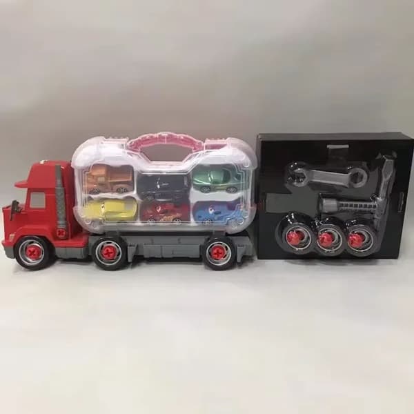Disney Pixar Bilar Set Lightning McQueen Figurer Jackson Storm Mack Uncle Truck Pull-Back Bilar Modell Docka Barnleksak Som Present with box