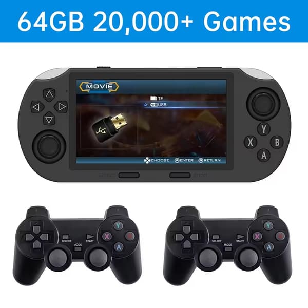 SF3000 Portable Mini Handheld Game Player 4,5-tums IPS-skärm Retro videospelskonsol Inbyggd 20000+ With 2pcs controller