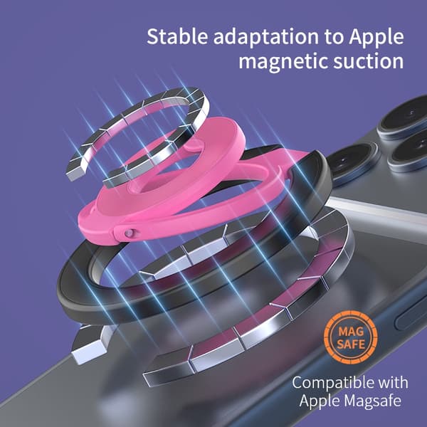 MagSafe dubbelsidig magnetisk telefonhållare vikbart stativ greppfäste för iPhone Green Red