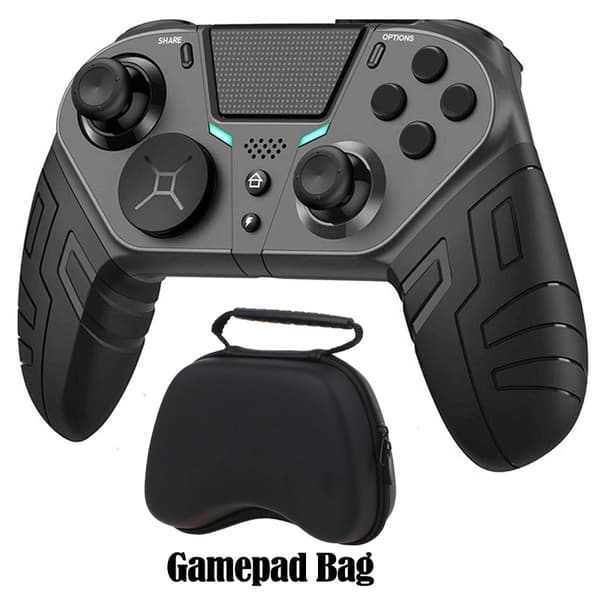 Controller til PS4 PS3 PS Playstation 4 3 PC-kontrol Trådløs Bluetooth Mobil Android TV Gamepad Gaming Game Pad Joystick Telefon Black Bag Adapter