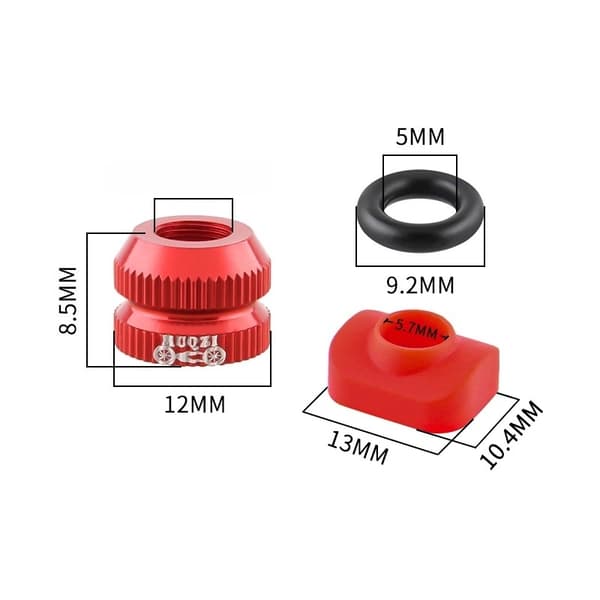 1 par MTB-cykel vakuumdäckventilhattar innerslang muttersäkra Red Plastic