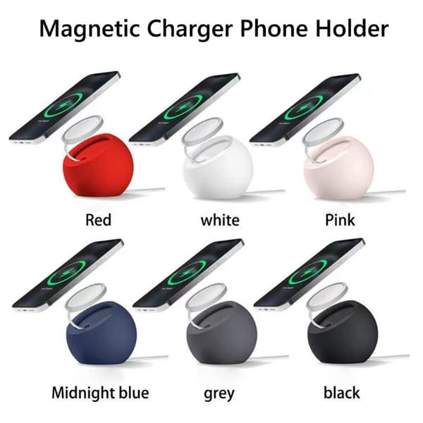 Magnetisk silikone bordkugleholder til Apple MagSafe iPhone 16 15 14 trådløs opladerdock Blue