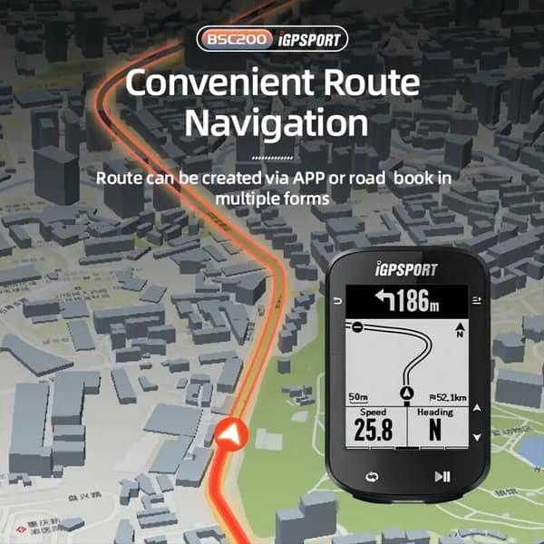 IGPSPORT BSC200 GPS Cykelcomputer Trådløs Speedometer Kilometertæller Navigation ANT+ Bluetooth 5.0 BSC200
