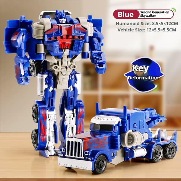 2025 Deformationsbilrobotleksak - enstegstransformerande actionfigur för barn, pusselmodell Blue