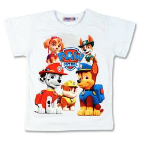 Barn T SHIRT PAW PATROL  Vit  2 Storlekar White 110