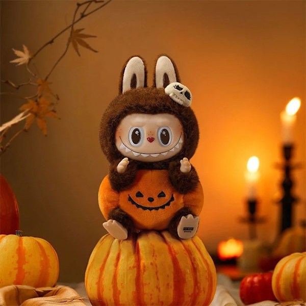 Labubu pumpamonster Halloween karneval Söt tecknad vinyldocka Skrivbordsdekoration Leksak Presentfigurer Dekorativ födelsedagpresent Sacks labubu