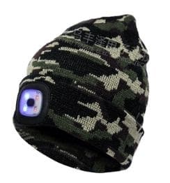 Hattu LED-lampulla 5 väriä Black Svart