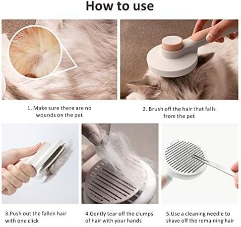 Selvrensende Slicker Brush til hunde og katte fjerner underulden Pink