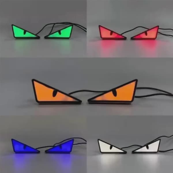 Fin Universal Motorcykel LED Devil Eyes Dynamisk Forlygte Mini Projektor Linse Lampe Motorcykel Tilbehør circle blue a pair
