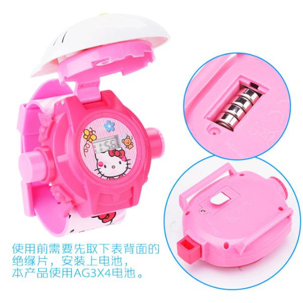 Hello Kitty klocka med projector funktion 24st Bildspel julklapp