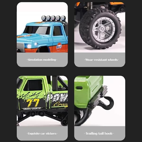1:64 Speed ​​​​Mini terrängfjärrkontroll Billegering Cool belysning Stötdämpning Bordsdator Tävlingsleksak Liten present grey