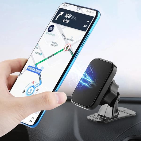Magnetisk bilhållare för iPhone Samsung Luftventilsmontering Stativ GPS-stöd Black