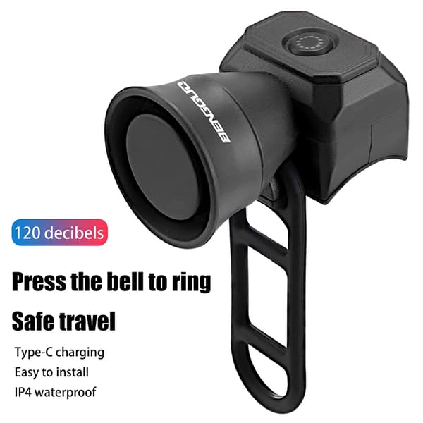 Mini USB-ladattava vedenpitävä sähköpyörän soittokello pyöräilyn turvallisuusvaroitukseen Charging model Blue