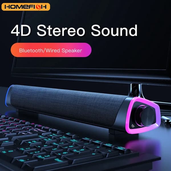 4D Computerhøjttaler Bar Stereolyd Subwoofer Bluetooth Højttaler Til Macbook Laptop Notebook PC Musikafspiller Kablet Højttaler Bluetooth Version