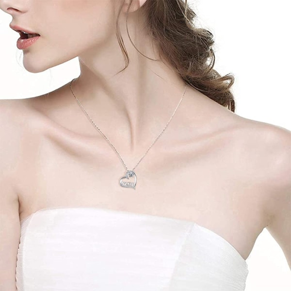 Halsband MOM nyckel hjärtformad  hänge kreativ present Necklace Silver