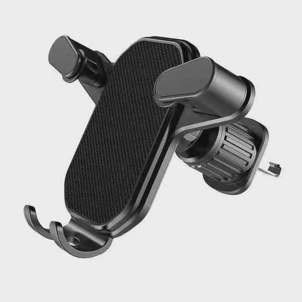 Gravity Bilholder Luftventil Clip Mount Universal Stødsikker Stander til iPhone Samsung Xiaomi GPS black