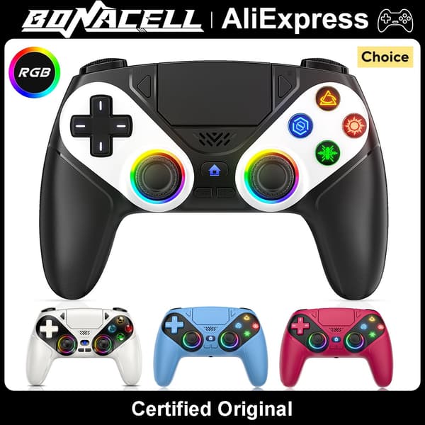 Controller til Playstion5/PS5 Pro/Slim/PC Gamepads Trådløs med RGB Hall-effekt Turbo Vibration Programmerbar Knap Spil Joystick Blue