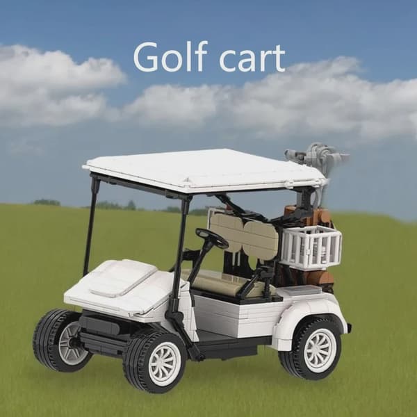 807 st byggstenar golfbilsmodell enkel att använda pullback-action simuleringsfordon modell för barn julklapp Golf cart With BOX