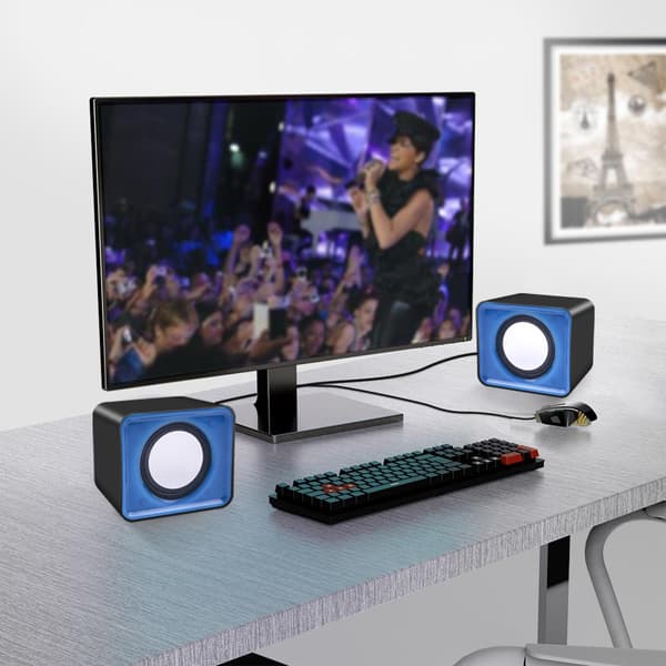 Minihøjttaler til computer, pc, bærbar computer, stationær, Caixa De Som, lydboks, musiklydsystem, søjle, Coluna, stereoanlæg, Bocina Acoustics Black