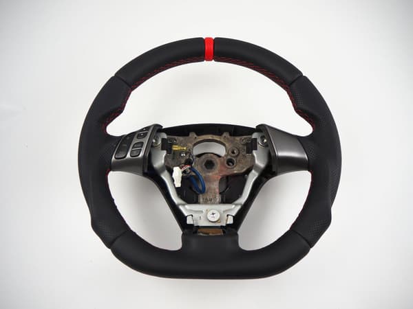Til Mazda 3 Mk1 MPs Normal flad bund INKLUDERER rat Volante 2004-2009 Dark Grey