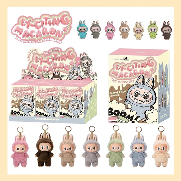 POP MART Labubu Monsters Macaron Vinyyli Face 17 cm sokea laatikko