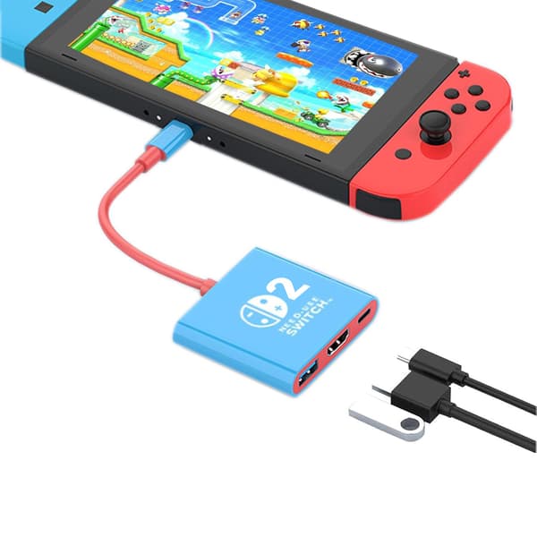 Switch 2 Dock HDMI 4K USB 3.0 Hub Adapter USB Splitter TV Bärbar Dockningsstation för NDS Switch2 Bärbara Datorer PC iPad MacBook Air P E