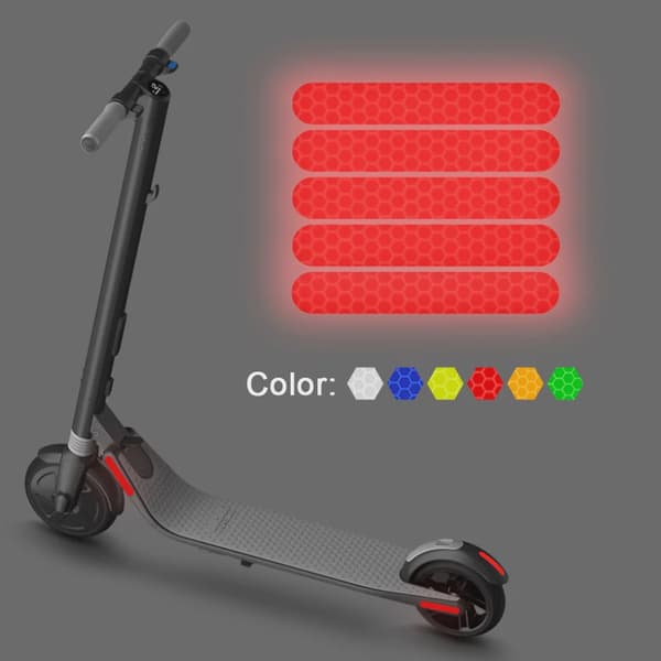 5 st. nattreflekterande säkerhetsdekaler för Ninebot ES1 ES2 ES3 ES4 E22 E25 elscooter green