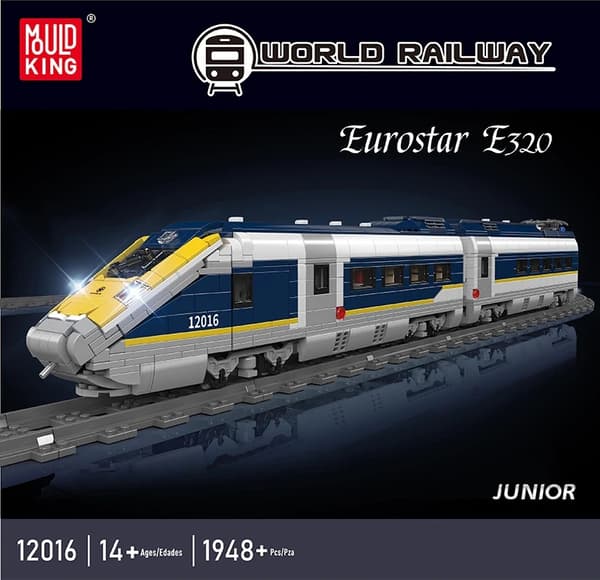 Tekninen junasarja British Express Passenger Train E320 Rakennuspalikat APP RC High Speed ​​Train Lelut lapsille Gitfs 12016