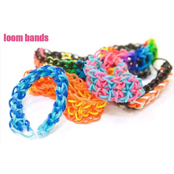 DIY gummibåndssæt til armbånd - aflang vævningsramme, krog og kunsthåndværkslegetøj 4pcs