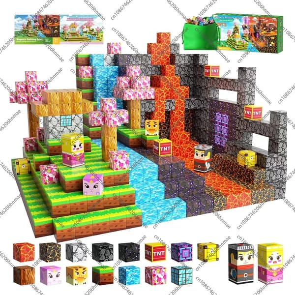 Magnetiske byggeklodser til børn 3+ | STEM Montessori Legetøj | DIY model magnetterninger random 40 pcs cube