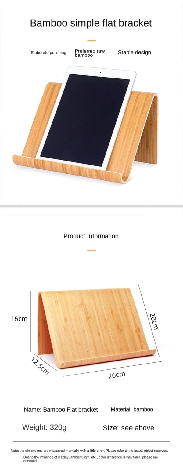 Multifunktionel bambus træ universal tablet & telefon stander til iPad Samsung desktop Black Walnut