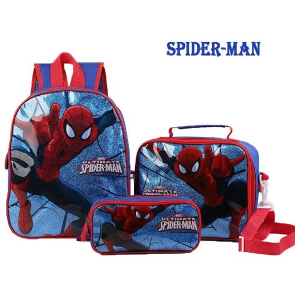 Spider Man Rygsæk Skoletaske 3 Pack fødselsdagsgave Blue