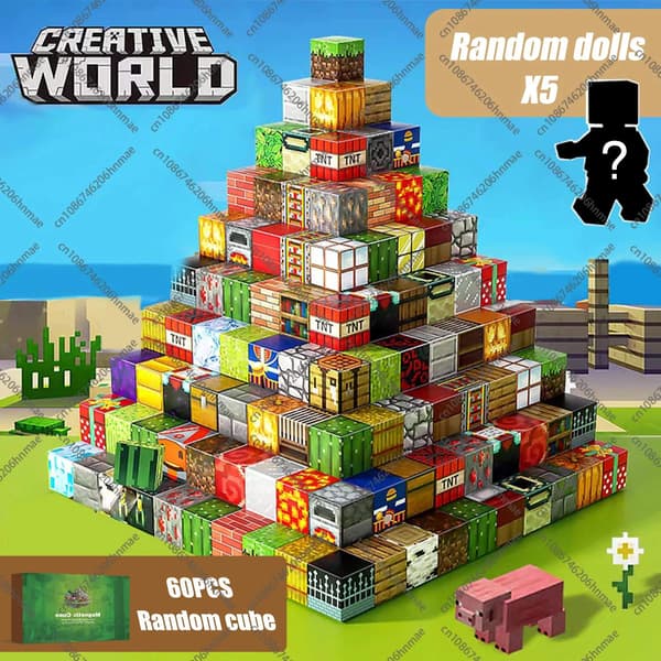 Magnetiske byggeklodser til børn 3+ | STEM pædagogisk legetøj | Mine World Magnet Cube random 40 pcs cube