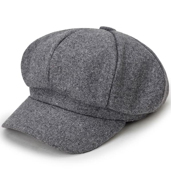 Unisex-baskerhatt i ull - Trendig vindtät bomullsmössa för höst- och vinterkläder utomhus GRAY