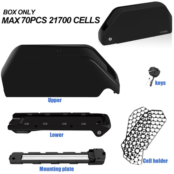 Polly MAX 70 stk. 21700 batterikasse med holder til elcykel-underrør 36V Case