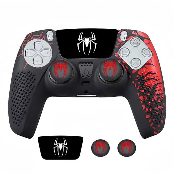 Til PS5 Controller Cover Anti-slip Silikone Beskyttende Hud Kompatibel med PS5 Controller med Thumb Grip Cap Sticker C