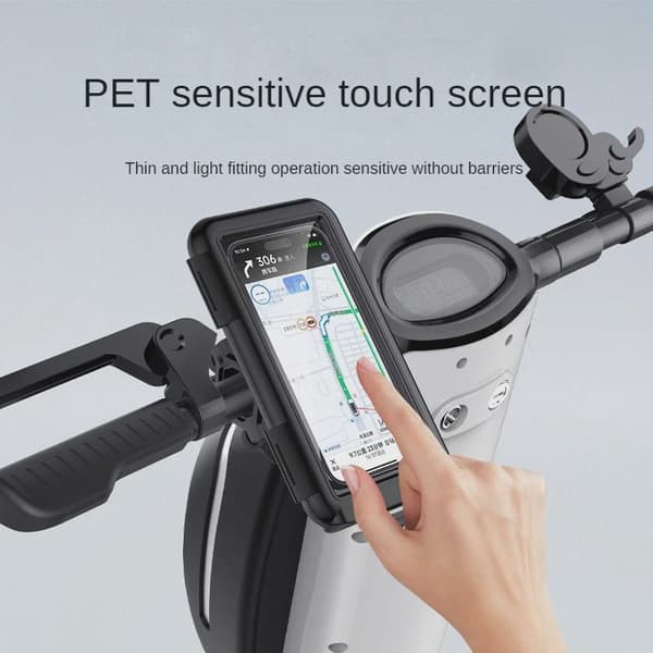 Vandtæt motorcykeltelefonholder til styrmontering til cykel og scooter Rearview-S