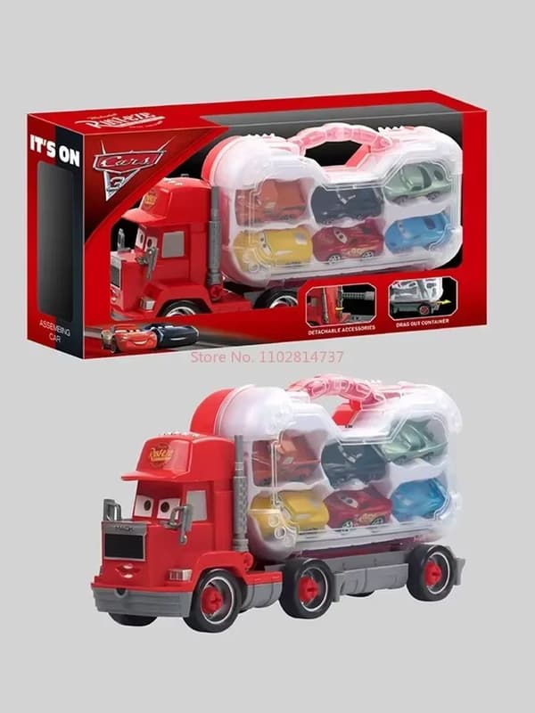 Disney Pixar Biler Sæt Lightning McQueen Figurer Jackson Storm Mack Onkel Lastbil Pull-Back Biler Model Dukke Børnelegetøj Til Gave with box