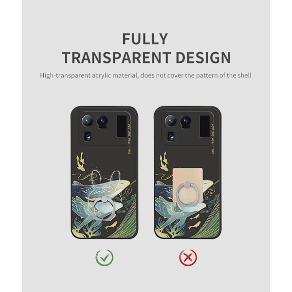 Universal Magnetisk Fingerring Telefonholder Stativ til iPhone 13 Max 8 Transparent Rabbit