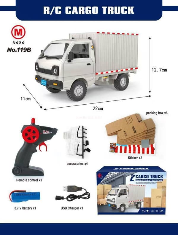 1:10/1:16 Wpl D12 Rc Bilsimulering Drift Klätterbil Led Light Cargo Rc Elektriska leksaker Fjärrkontroll Bilmodell Födelsedagspresent D remote control