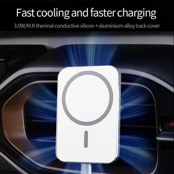 Magnetisk trådlös billaddare för iPhone 12-15 Pro Max Mini luftventil telefonhållare snabbladdning Black