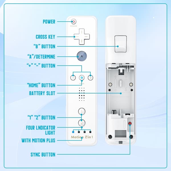 Kontroller för Nintendo Wii 2 i 1 vänster höger kontroll valfri Motion Plus-sats spelfjärrkontroll joystick trådlös gamepad 2Set-red black Without Motionplus