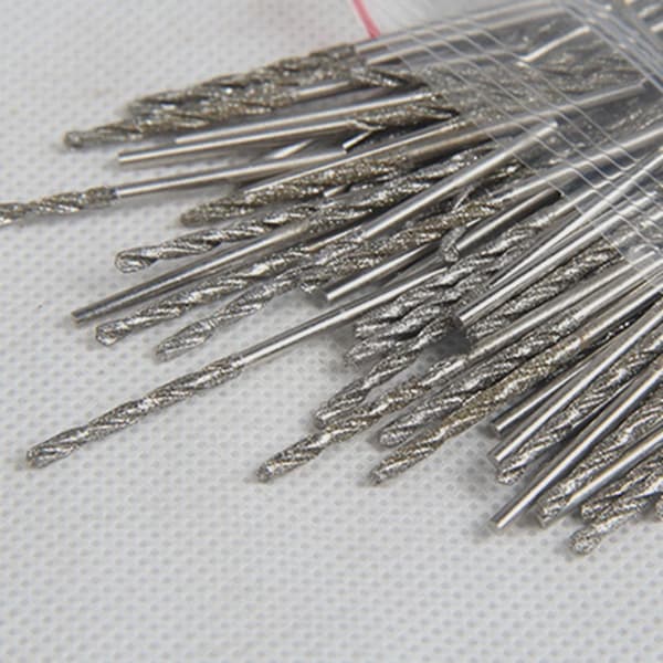 10-delt 0,8-3 mm diamantbelagt spiralborsæt HSS-spids massive bits til jadebearbejdning 3 mm  10 pcs  Round shank