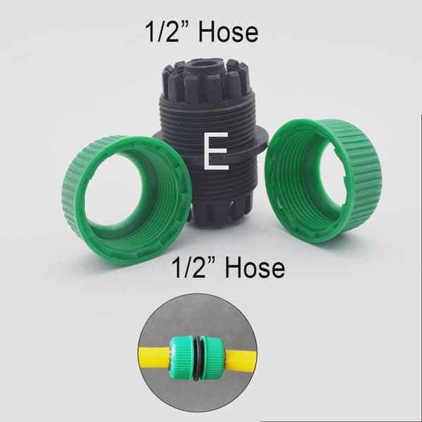 Havetilbehør Udendørs 3/4 Haveslangeadapter til bil Lynkobling Reparationsslangeforbindelse Haneforbindelse Rørfittings 1/2 1I2 Hose- 1I2 Hose E
