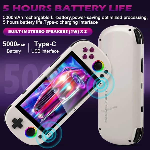 128G 256G Trimui Smart Pro Handheld Game Console 4,96''IPS-skärm Linux System Joystick RGB Lighting 64G White